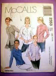 2353 MCCALLS  BUTTON YOKE COLLAR SHIRT PATTERN 14-18; 12-16 CHOICE UNCUT
